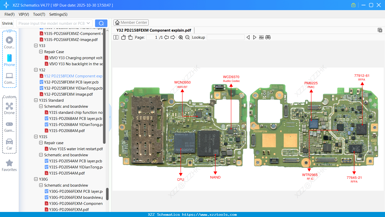 VIVO Y32 PD2158FEXM Component Explain